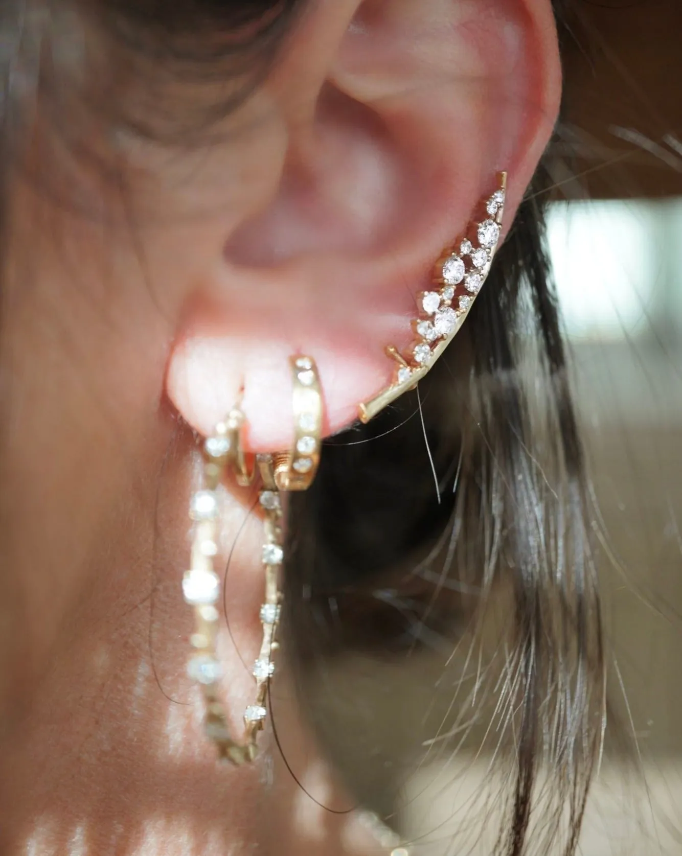 Diamond Moon Ear Climbers