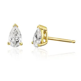 Diamond Stud Earrings - Pear