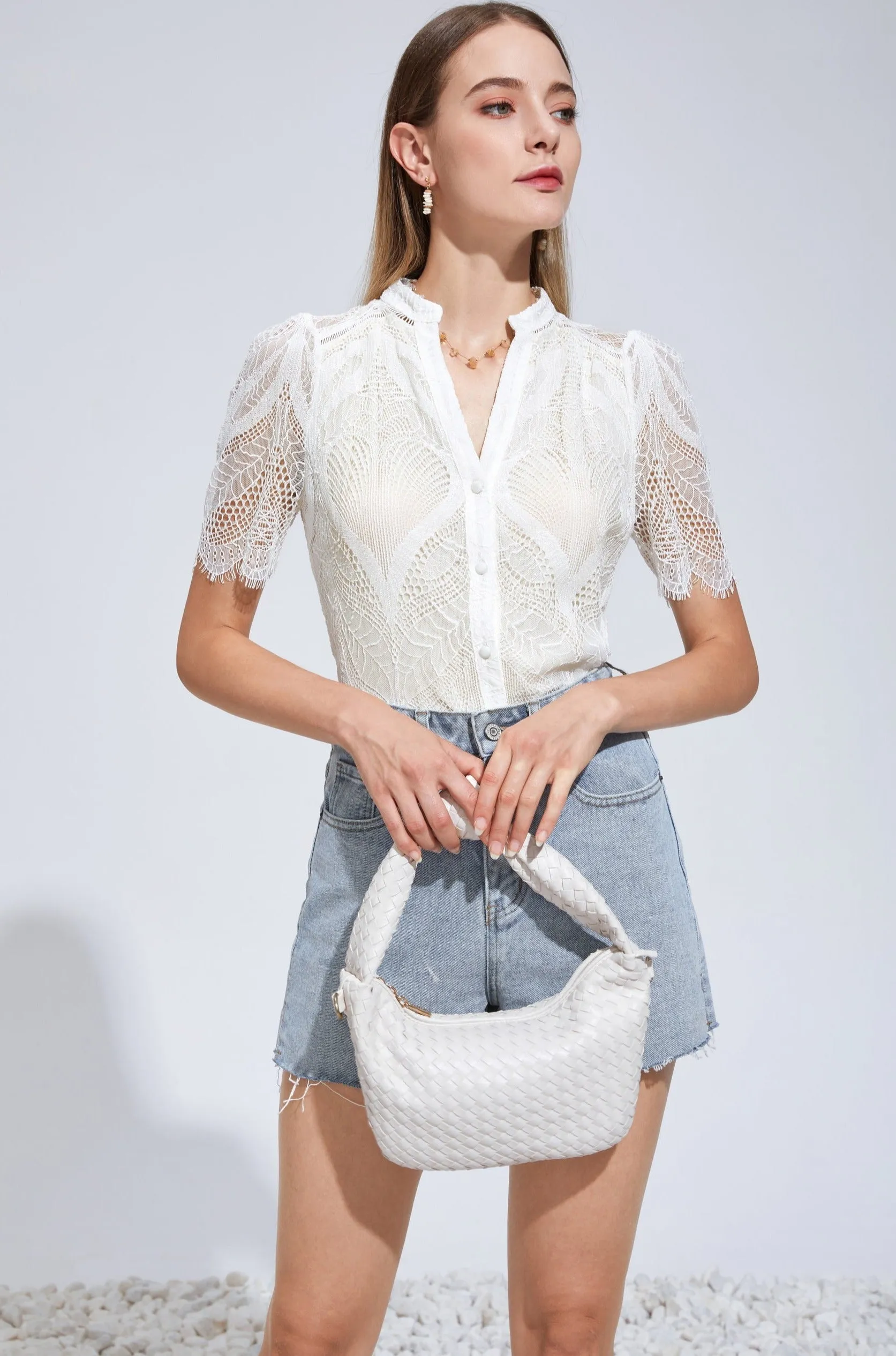 Ella Lace Blouse - Cream - GDS