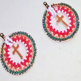 Erina Christmas Hoop Cross Earrings