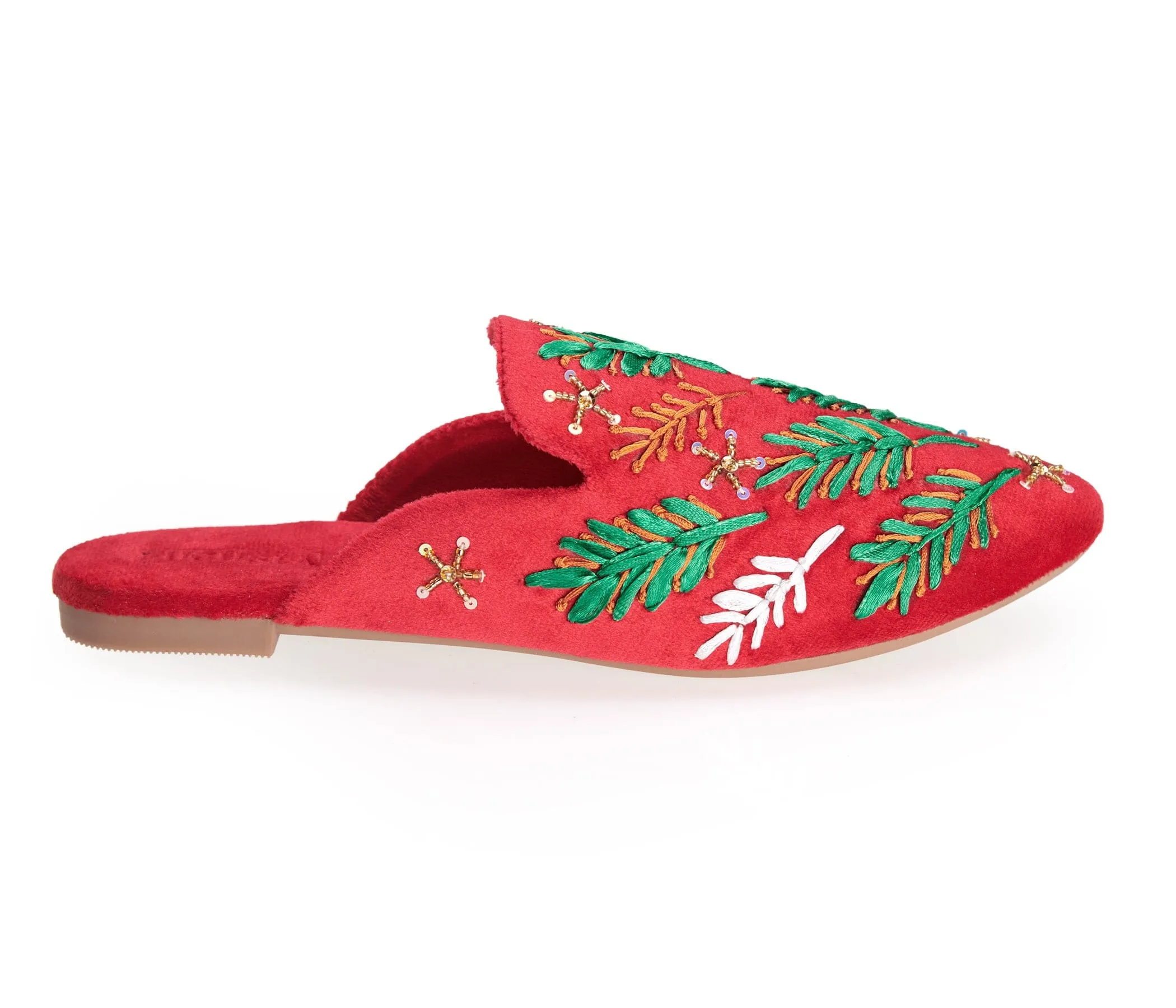 Festive Crimson Mules