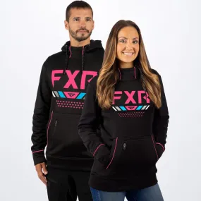 FXR Unisex Podium Tech Pullover Fleece Black/Electric Pink