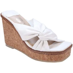 GC Shoes Womens Neila Cork Slip On Wedge Sandals