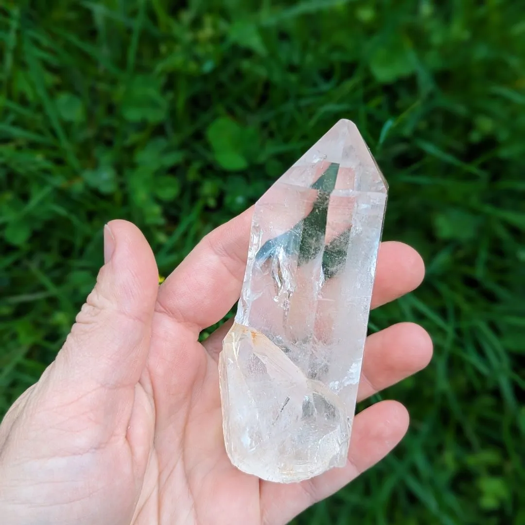 Gorgeous Lemurian Seed Clear Quartz Natural Point from Brazil ~ Program and Amplify Energy