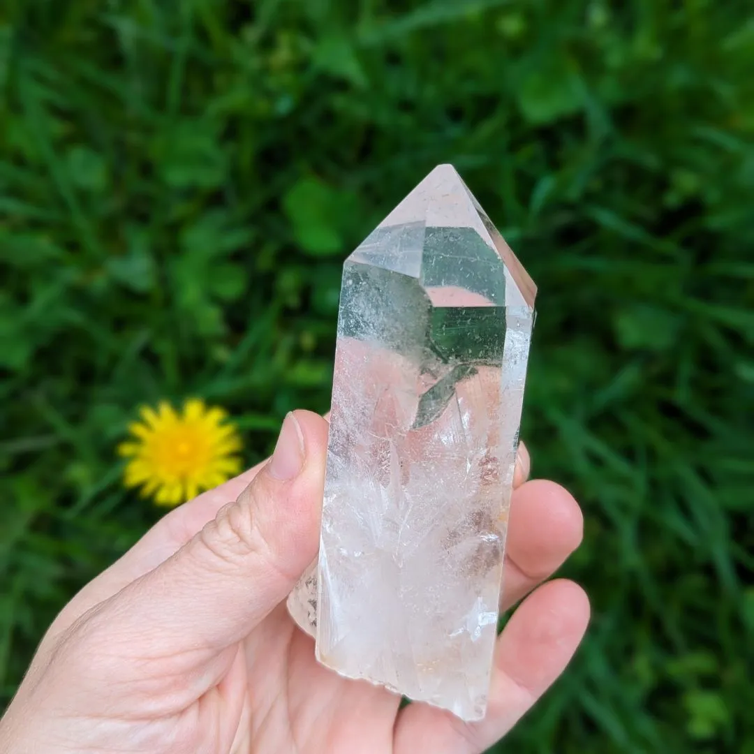 Gorgeous Lemurian Seed Clear Quartz Natural Point from Brazil ~ Program and Amplify Energy