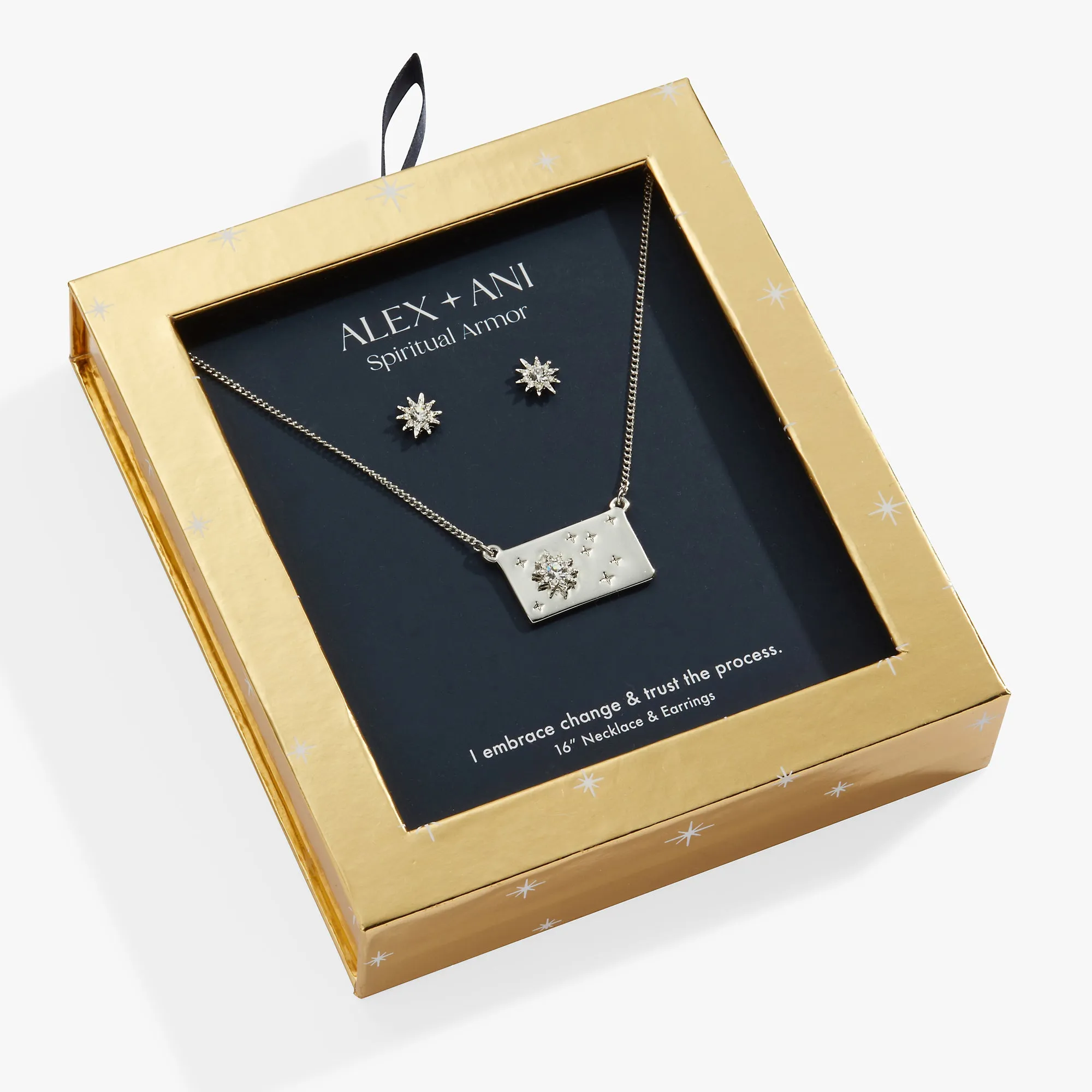 Growth Charm Necklace and Stud Earring Gift Set