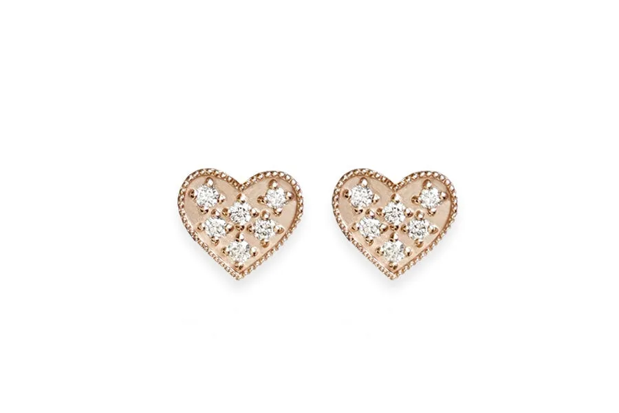 Heart Diamond Studs