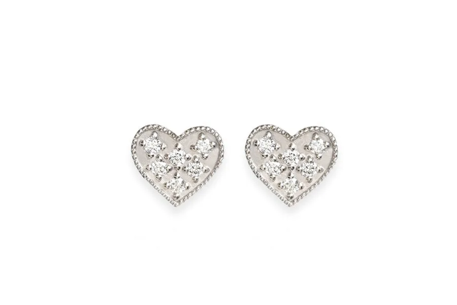 Heart Diamond Studs