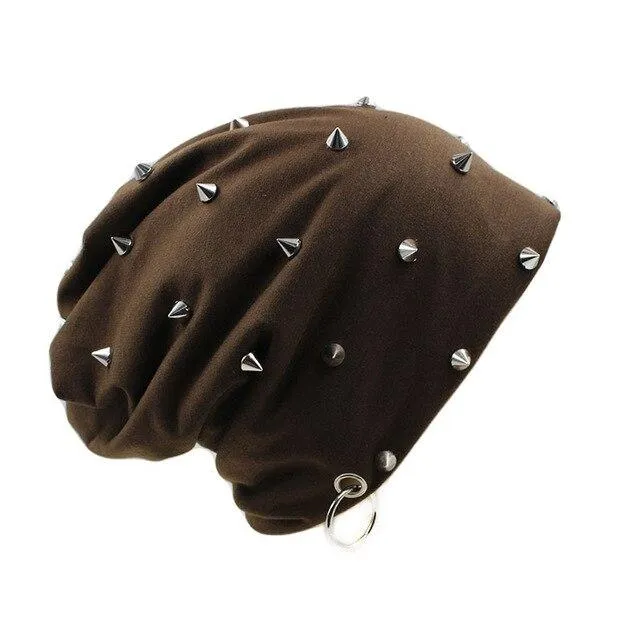 Hip-hop Beanie or Bonnet with Rivets and Hoop