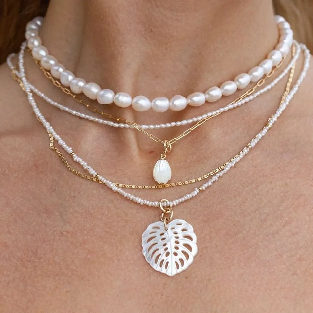 Ho'ola'i Monstera Pearl Necklace