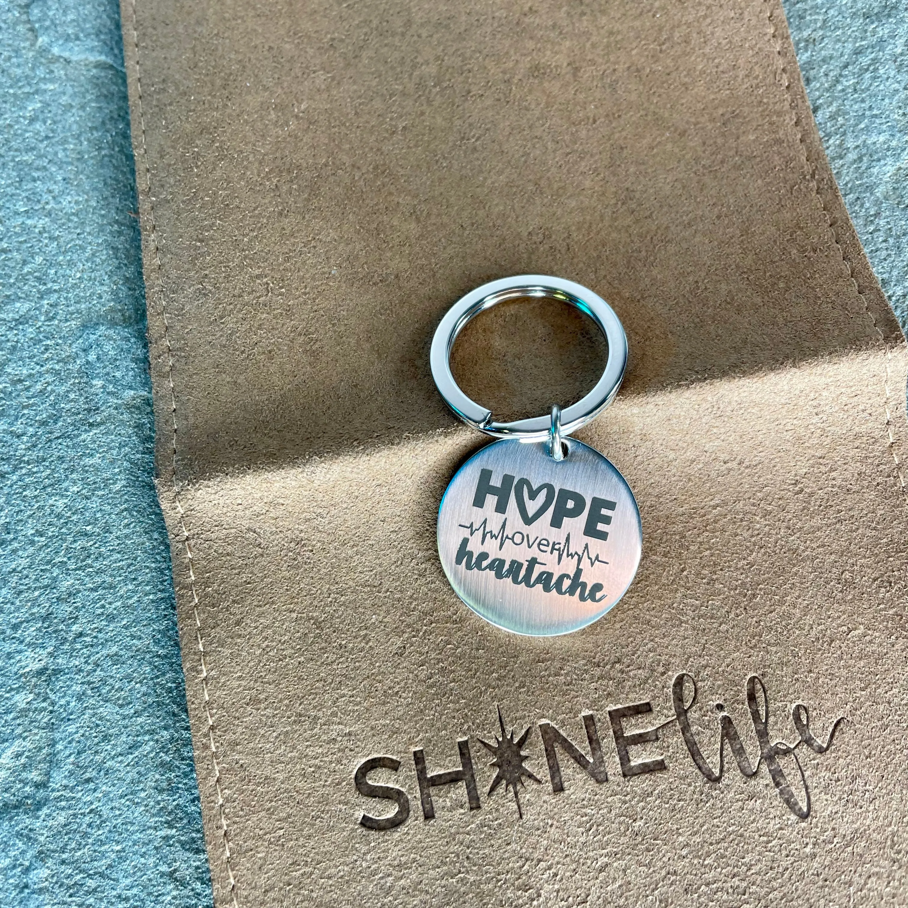 hope over heartache keychain