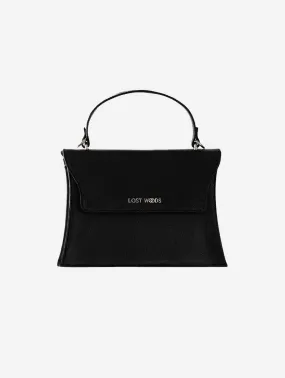 Ivy MIRUM Leather Vegan Handle Bag | Black & Gold