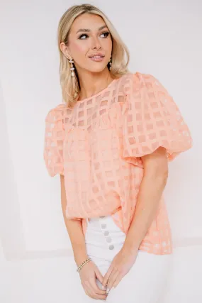 Just Peachy Gingham Style Top