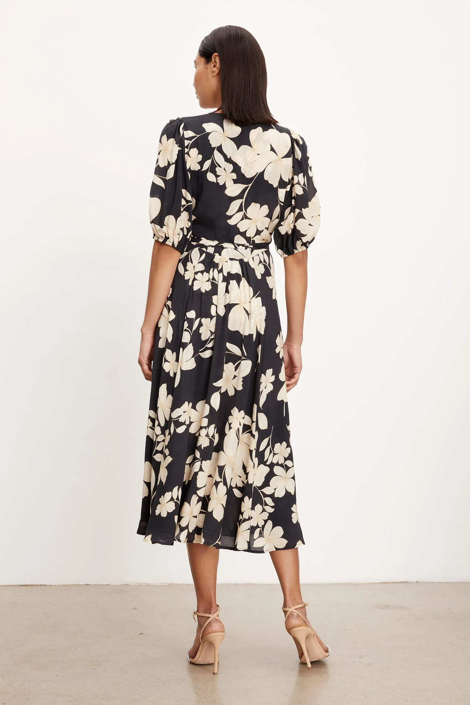 KAI DAYLILY PRINT WRAP DRESS - VELVET