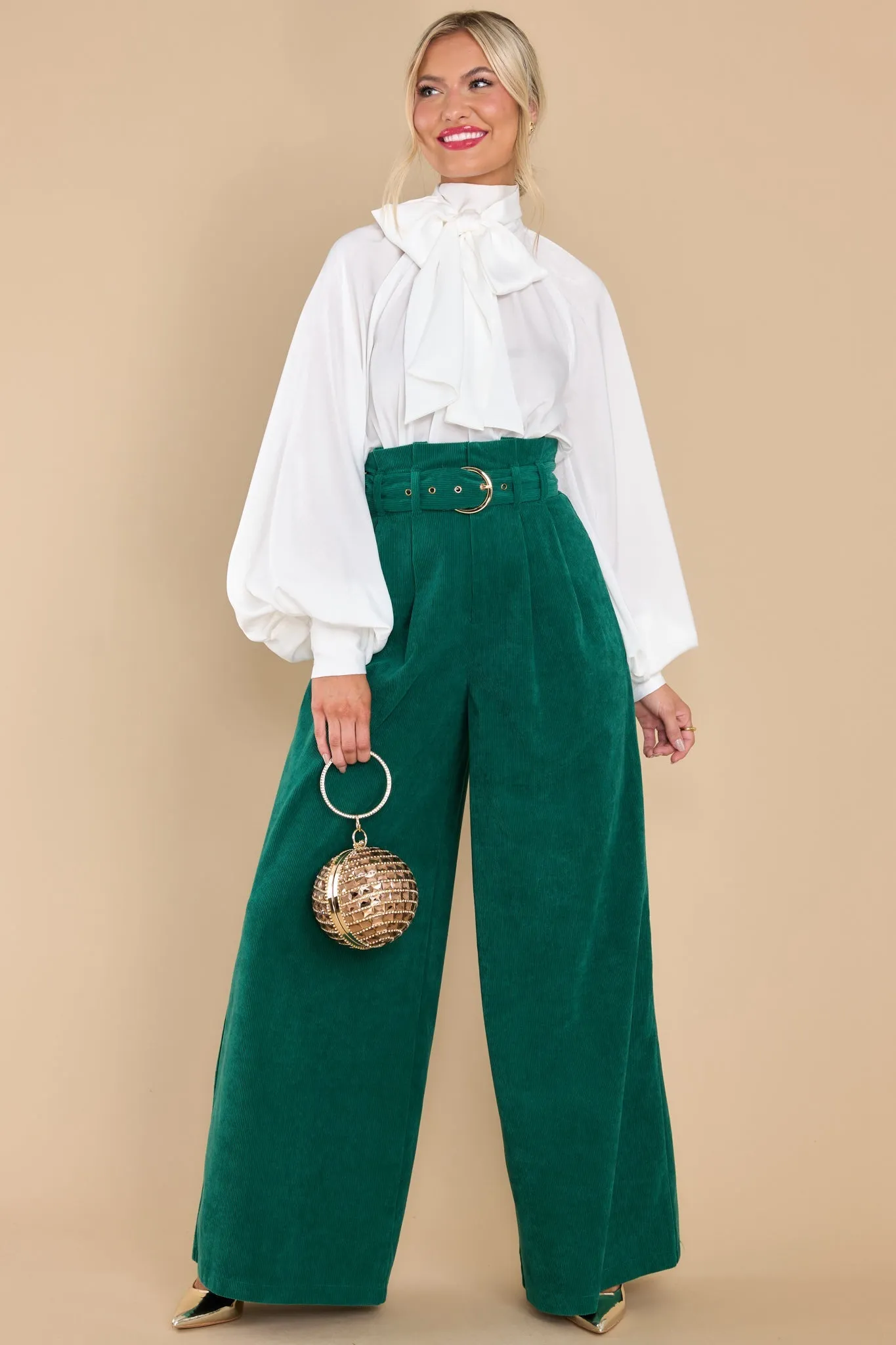 Keeping It Classy Emerald Corduroy Pants