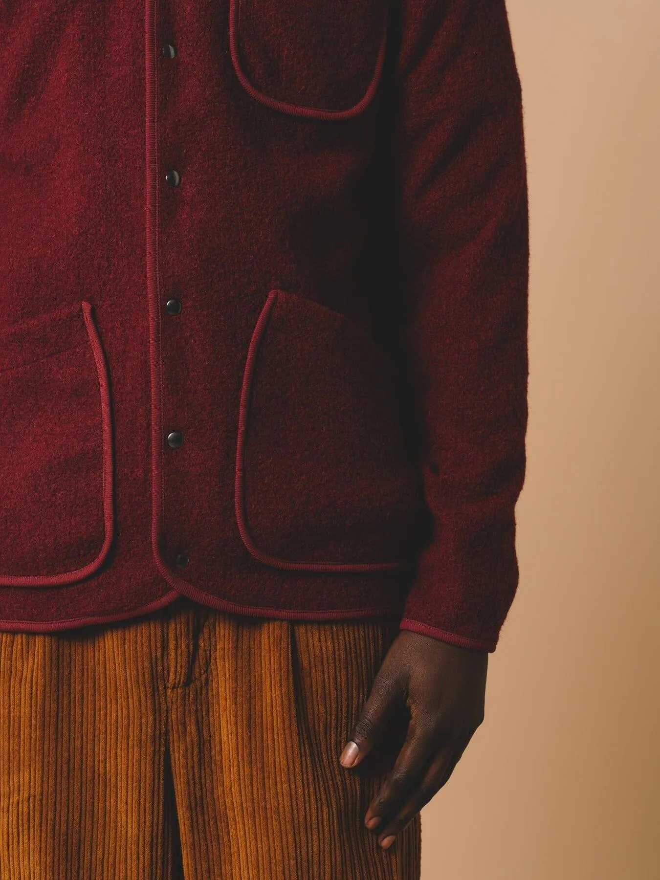 Kestin - Neist Cardigan in Burgundy Italian Wool