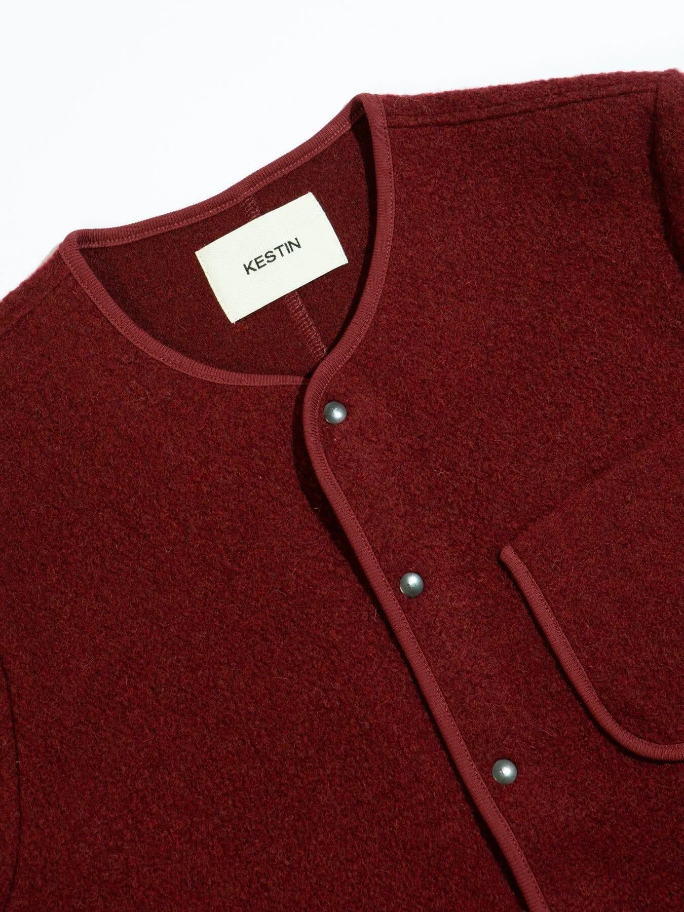 Kestin - Neist Cardigan in Burgundy Italian Wool