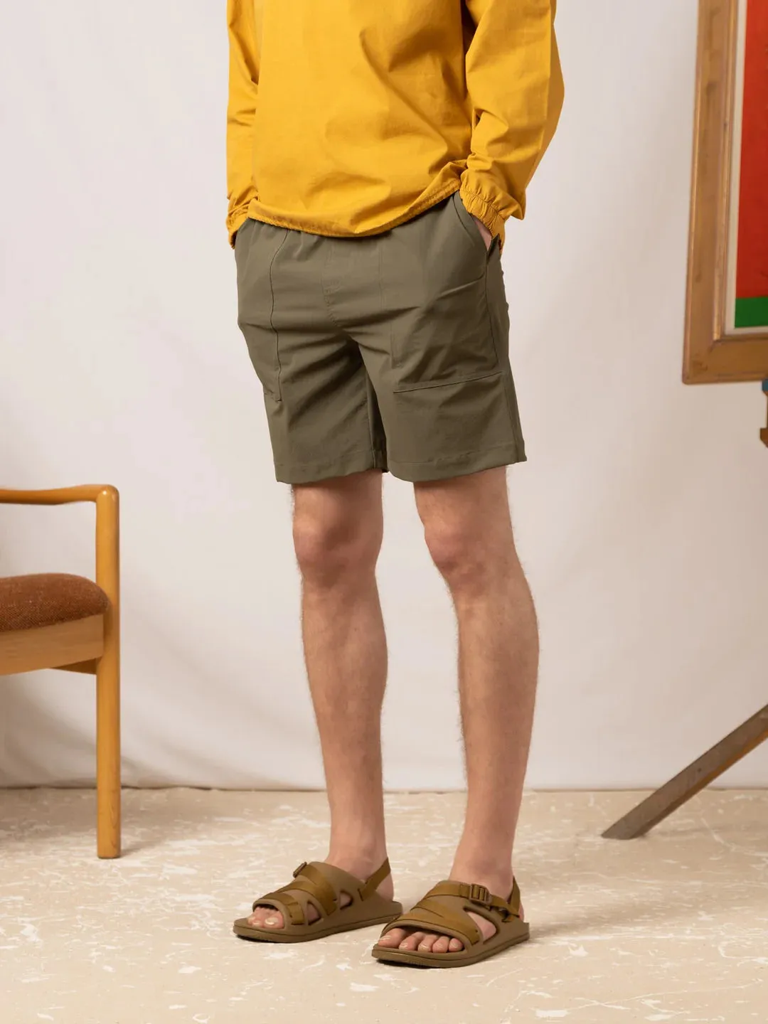 KESTIN Pease Short in Light Olive Japanese Cordura Ripstop