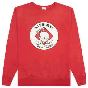 Kiss Me Crew Sweater - Red