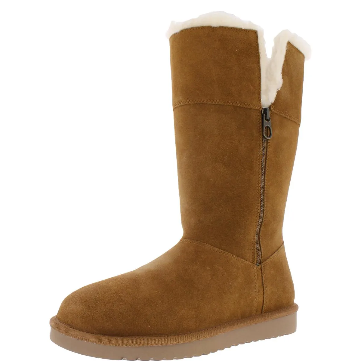 Koolaburra Womens Aribel Tall Suede Zipper Shearling Boots