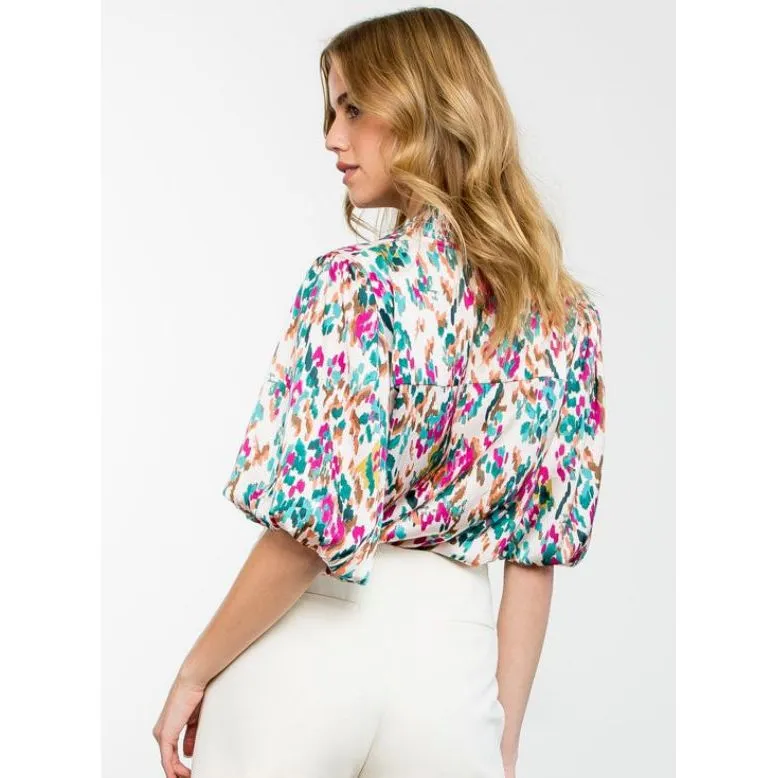 Kora Puff Sleeve Spotted THML Top-SALE