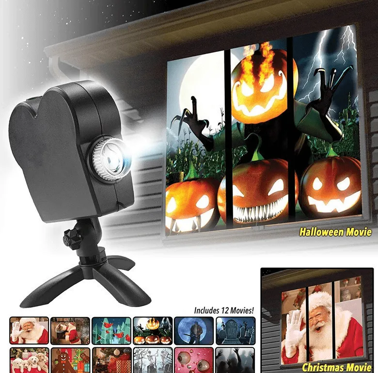 Laser Projector 12 Movies Disco Light Mini Window Home Theater Projector