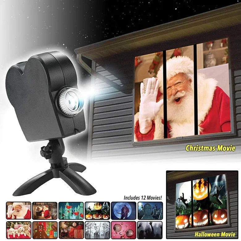 Laser Projector 12 Movies Disco Light Mini Window Home Theater Projector