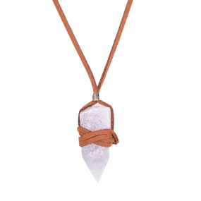 Lavender Quartz Crystal Point Necklace