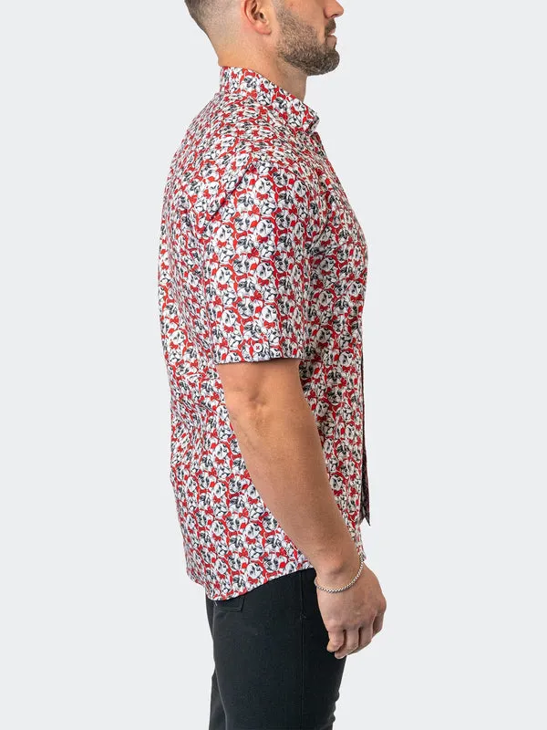 Maceoo Stretch Short-Sleeve Shirt | Galileo FrenchieBow Red