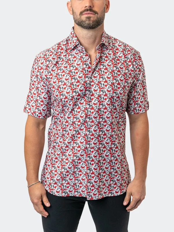 Maceoo Stretch Short-Sleeve Shirt | Galileo FrenchieBow Red