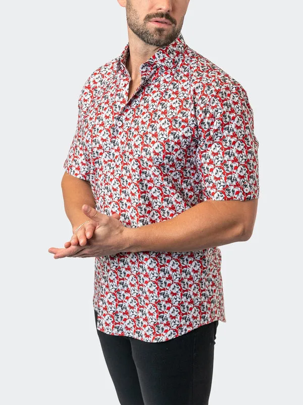 Maceoo Stretch Short-Sleeve Shirt | Galileo FrenchieBow Red