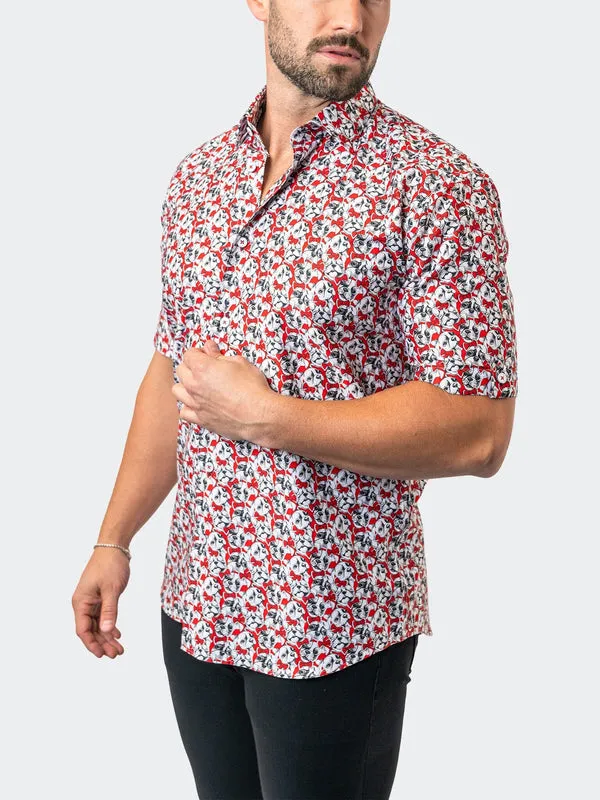 Maceoo Stretch Short-Sleeve Shirt | Galileo FrenchieBow Red