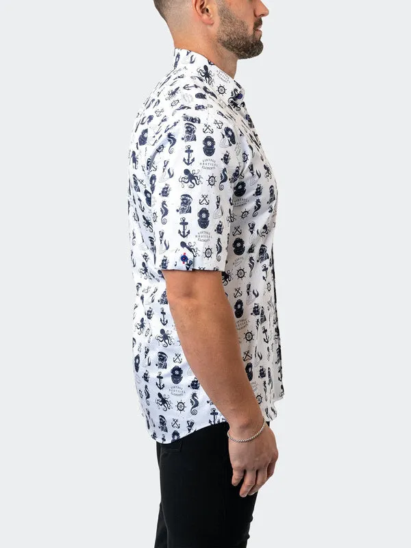 Maceoo Stretch Short-Sleeve Shirt | Galileo StretchNautical50 White