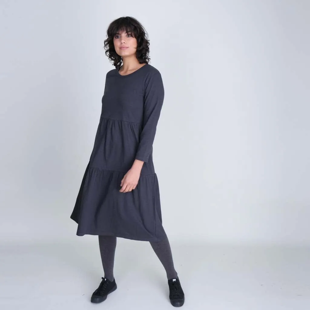 Maya Organic Cotton Jersey Dress | Grey