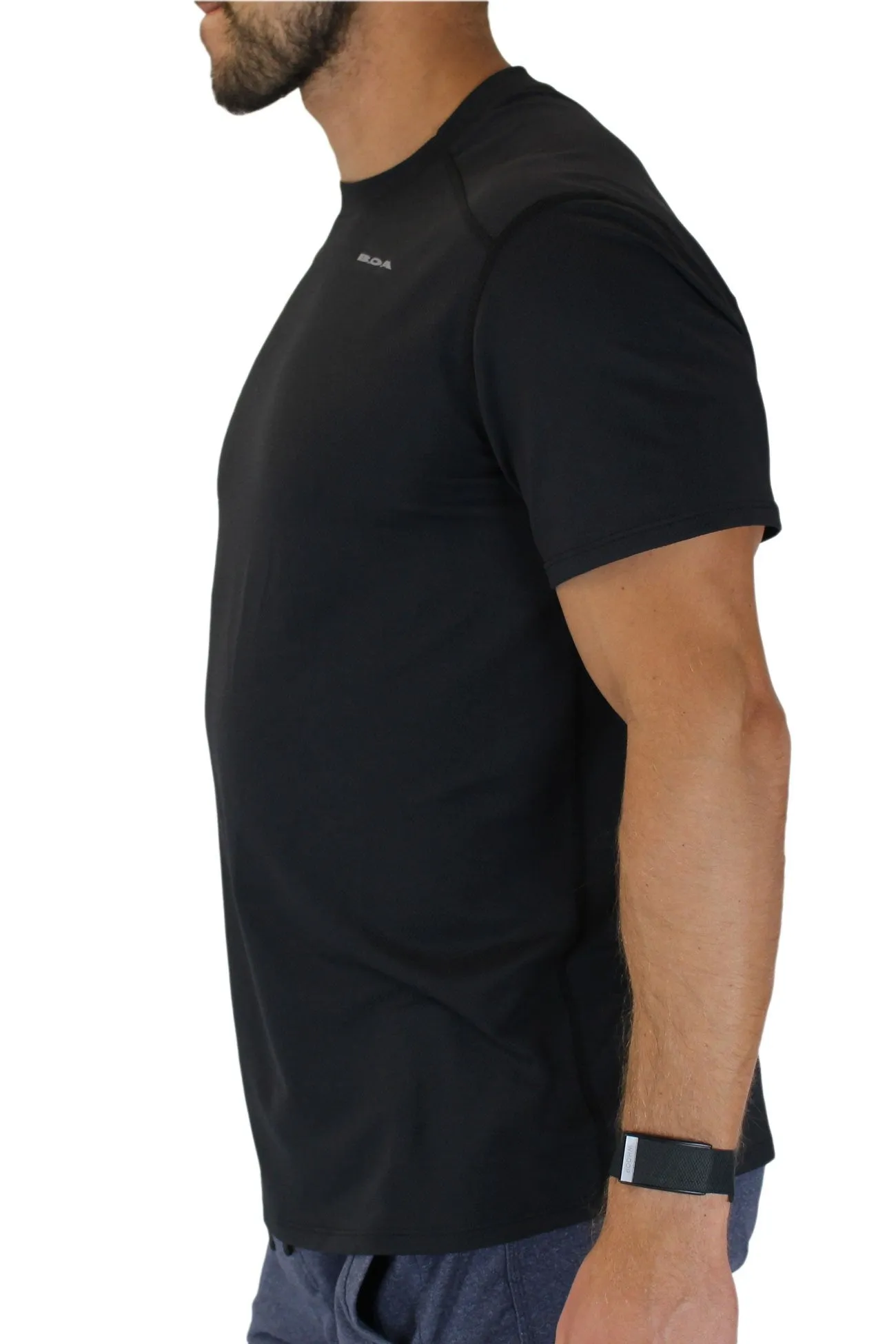 MEN'S VERSATEX CANYON SHORT SLEEVE RUNNING SHIRT- Black