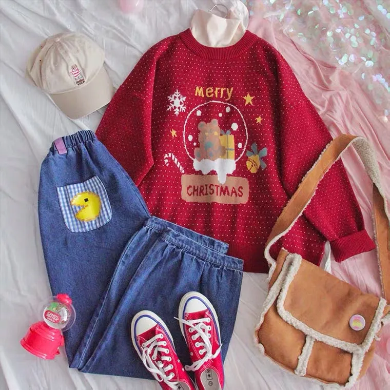 “MERRY CHRISTMAS” CUTE SOFT SWEATER BY53333