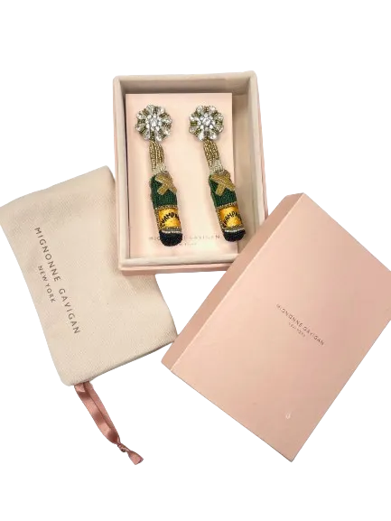 Mignonne Gavigan Crystal Champagne Earrings BNIB