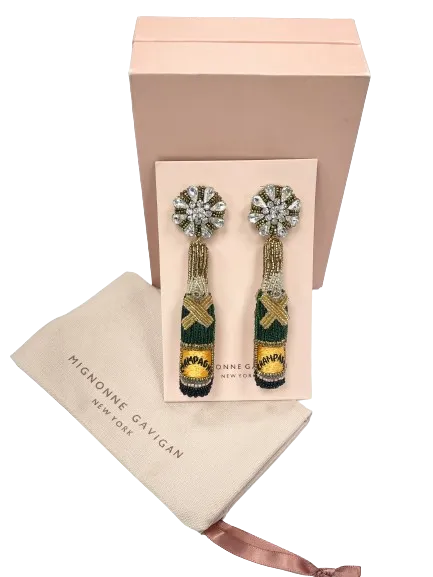 Mignonne Gavigan Crystal Champagne Earrings BNIB