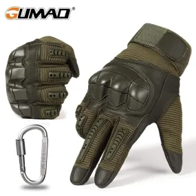 Military Tactical Gloves PU Leather Full Finger Glove Airsoft Paintball Bicycle Hunting Hiking Cycling Men Mittens Fingerless