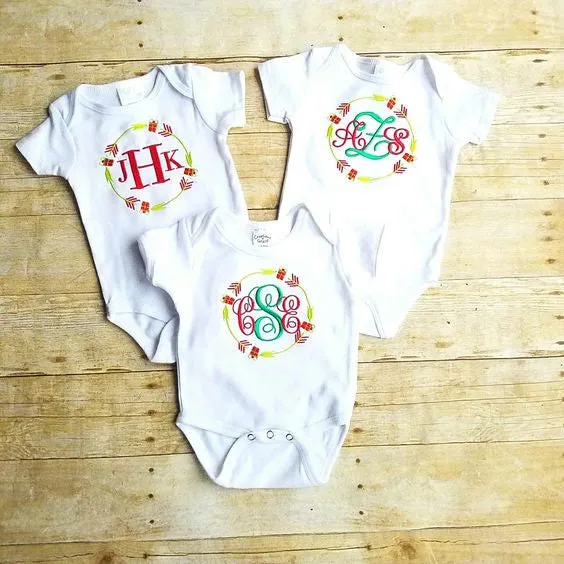 Monogram Christmas Arrows Infant bodysuit