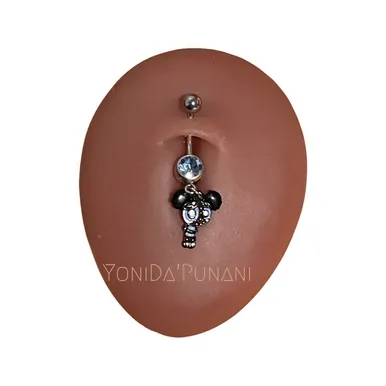 Multi Colors Dangling Ebony Puff Girls Belly Button Body Piercing