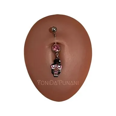 Multi Colors Dangling Ebony Puff Girls Belly Button Body Piercing