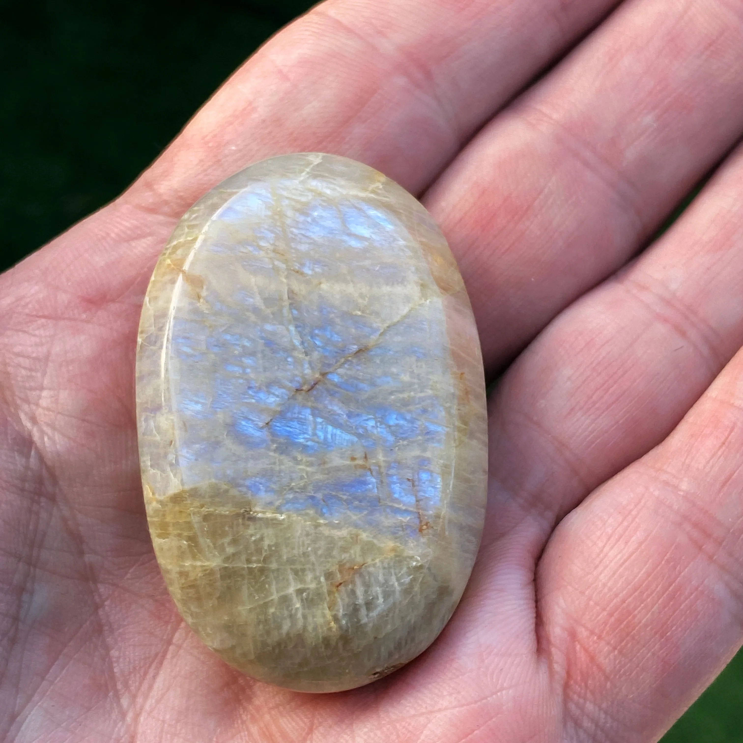 Natural Moonstone Palm Stone