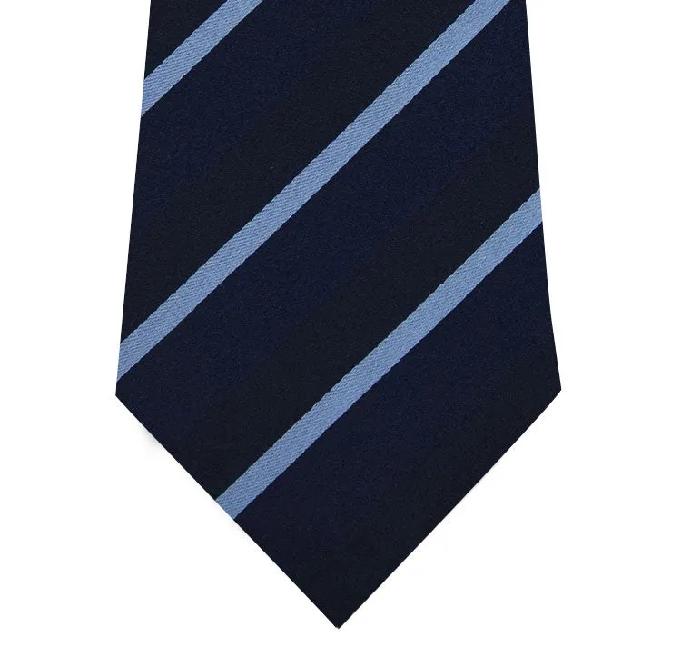 Navy on Blue Stripe Silk Tie