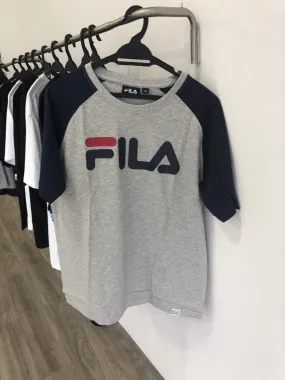 Navy on Grey Fila Heritage T-Shirt (Size XL)