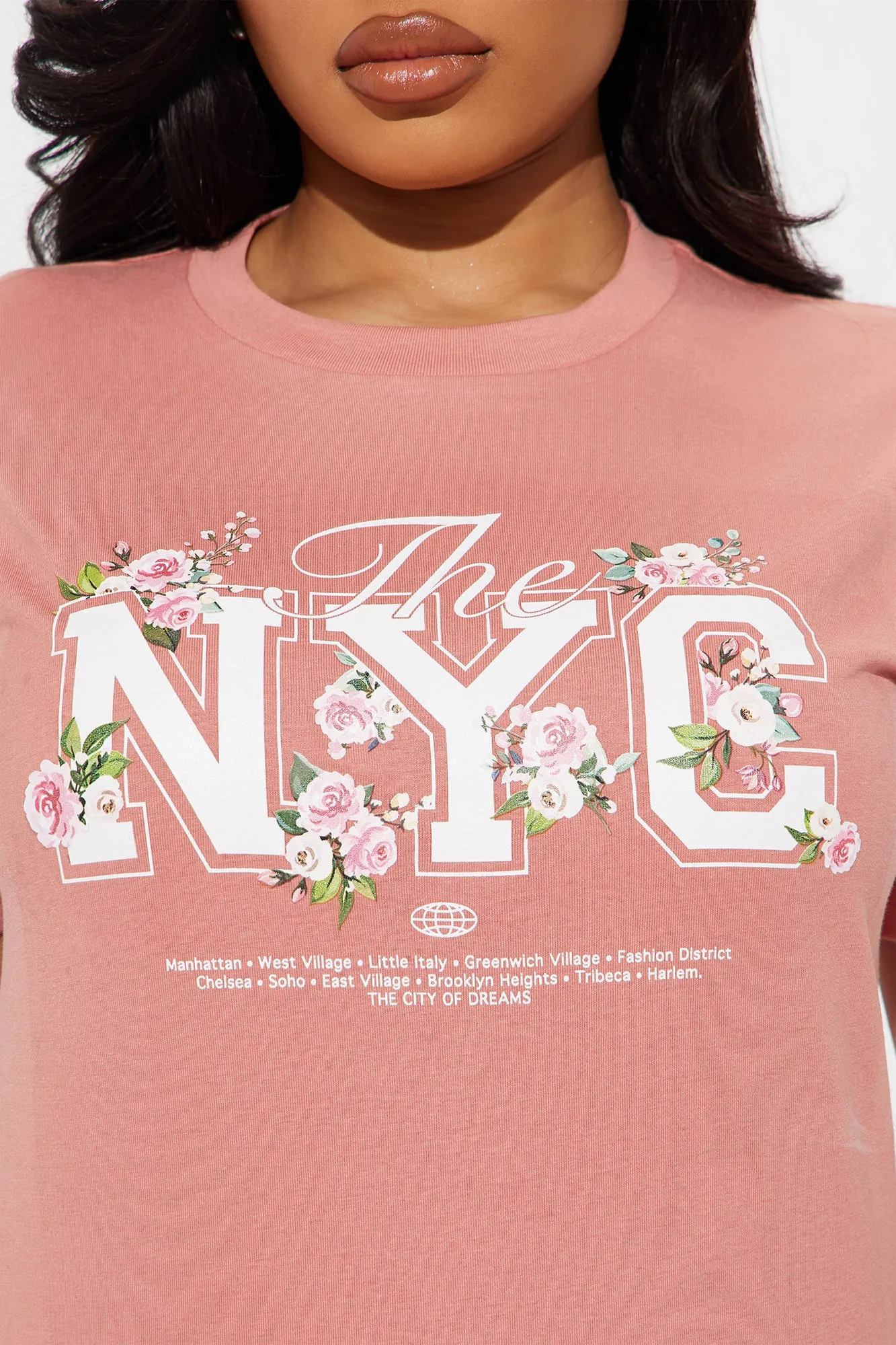 New York In Bloom Graphic Tee - Blush