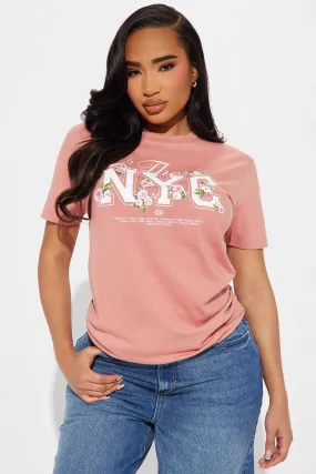 New York In Bloom Graphic Tee - Blush