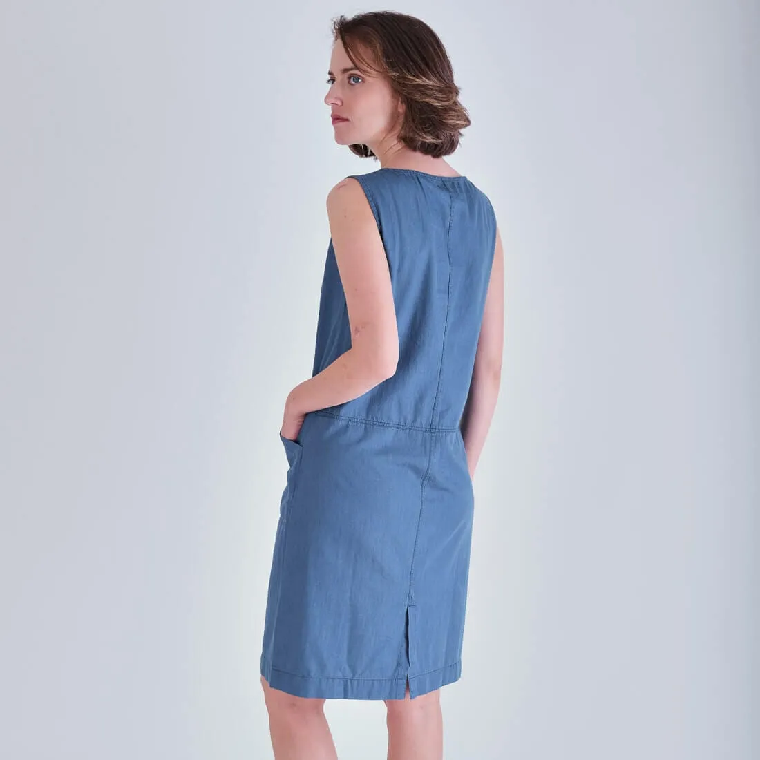 Nina Cotton Pinafore Dress | Denim