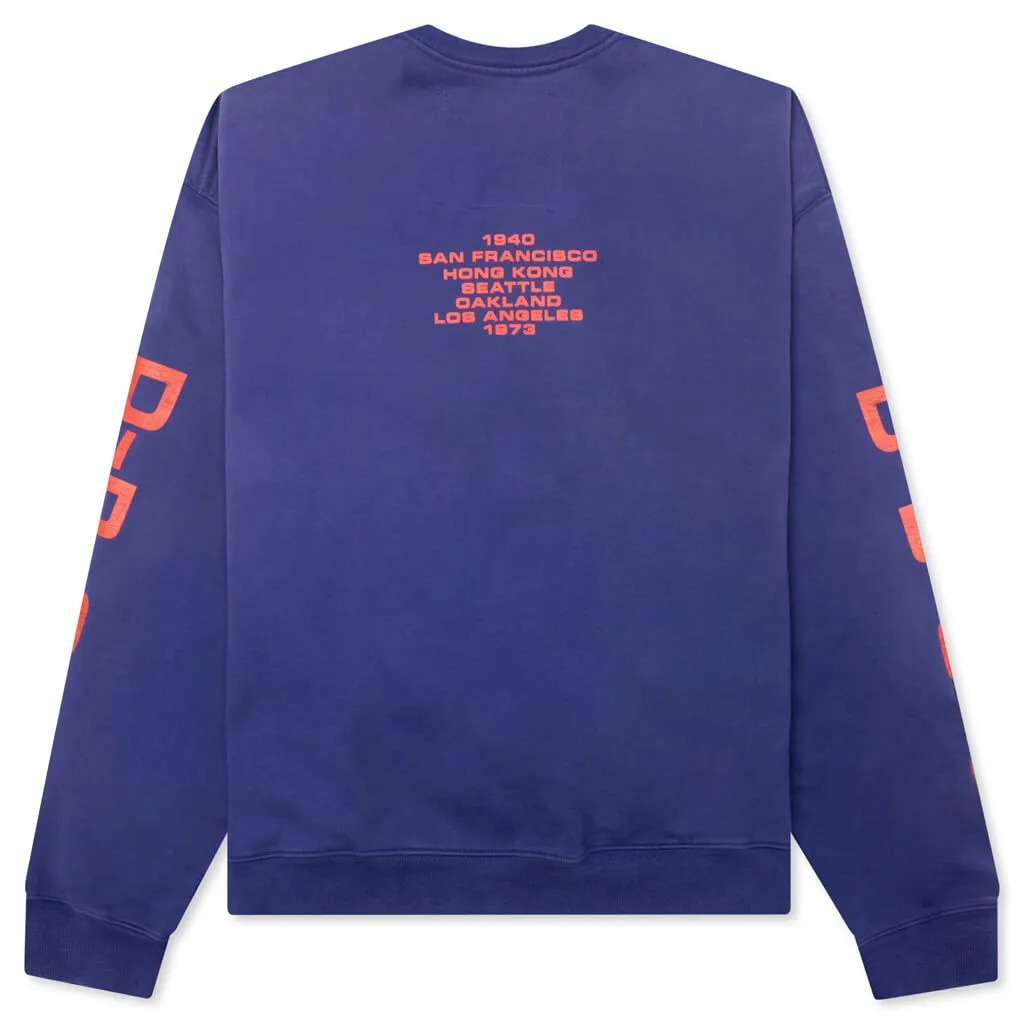 Origins Bleached Oversize Crew - Bleached Blue