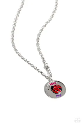 Paparazzi Lively Love Bug Pink Necklace & Earring Set